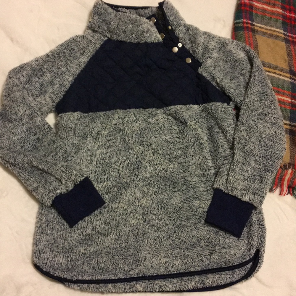 Fuzzy high neck jacket